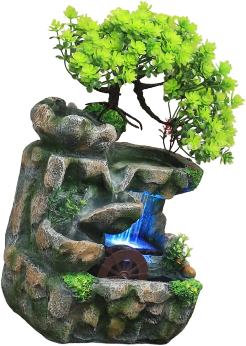 Amosfun Tabletop Water Fountain Decorative Resin Ornament