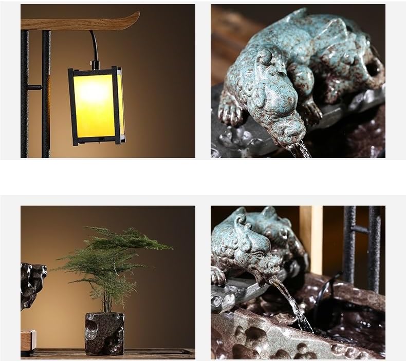 Modern Indoor Ceramic Tabletop Fountain for Home Office Decor