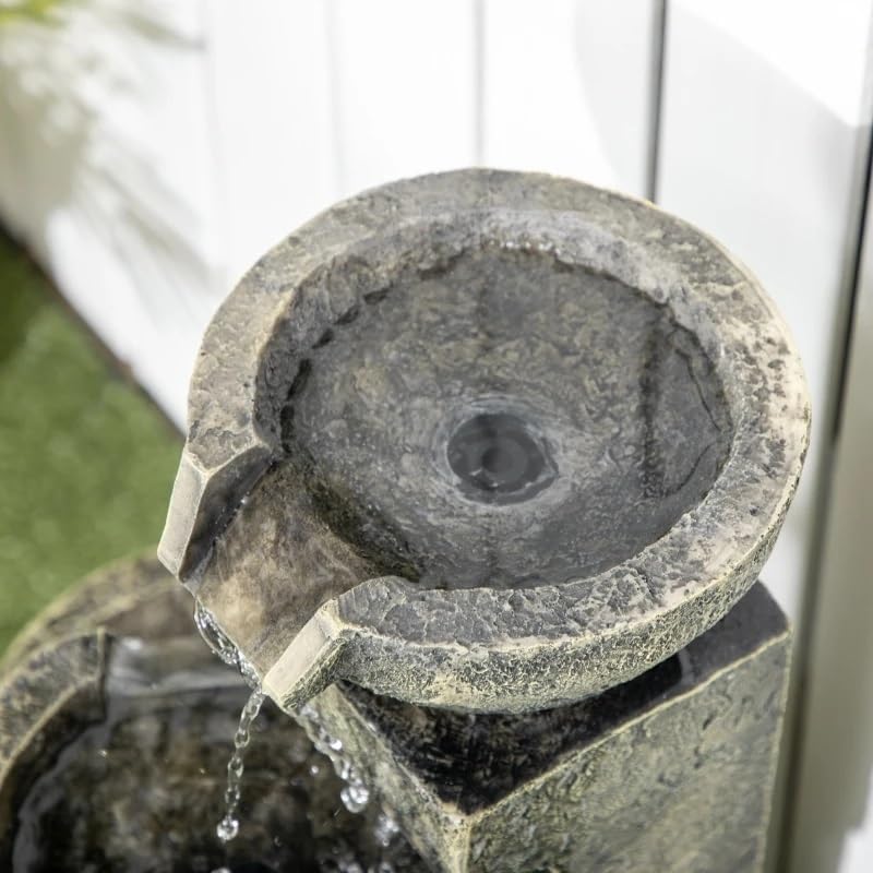 Waterfall Fountain Decor Glazed Pots for Outdoor