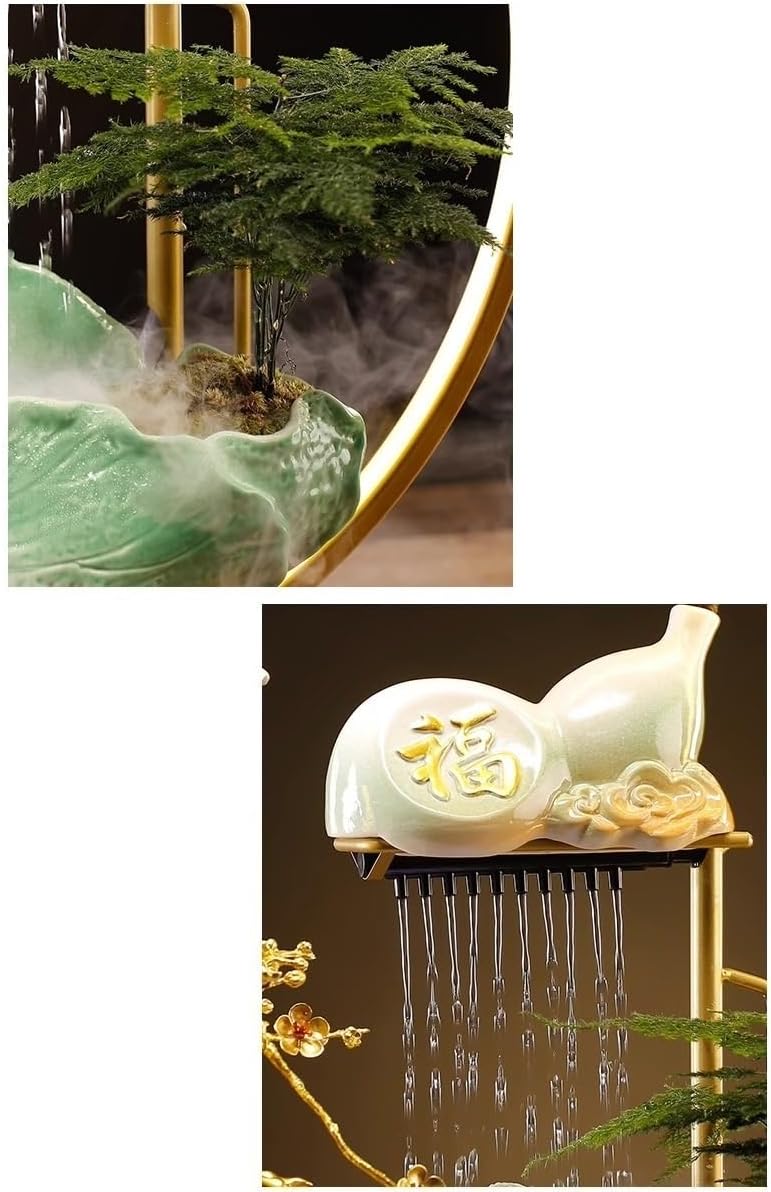 AQWASYUTER Water Fountain Indoor Decor Zen Desktop Fountain with Lucky Elements