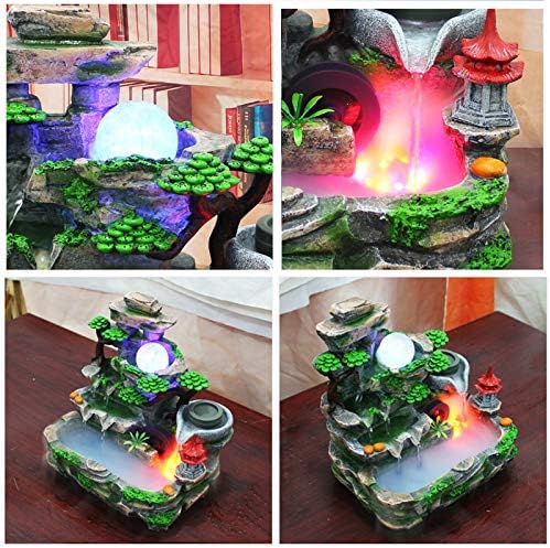 DYRABREST Tabletop Rockery Fountain with LED Light