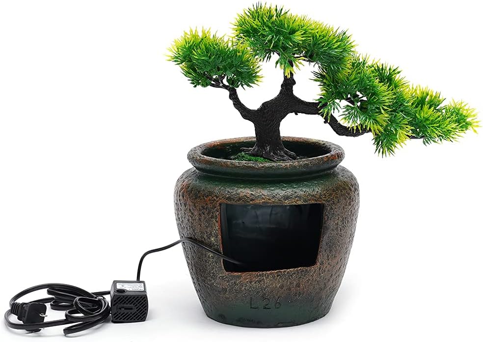 Indoor Bonsai Water Fountain with LED Light