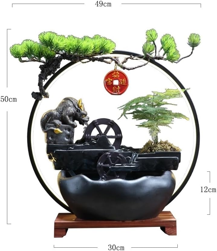 Elegant Tabletop Fountain with Flowing Water and Zen Aesthetic