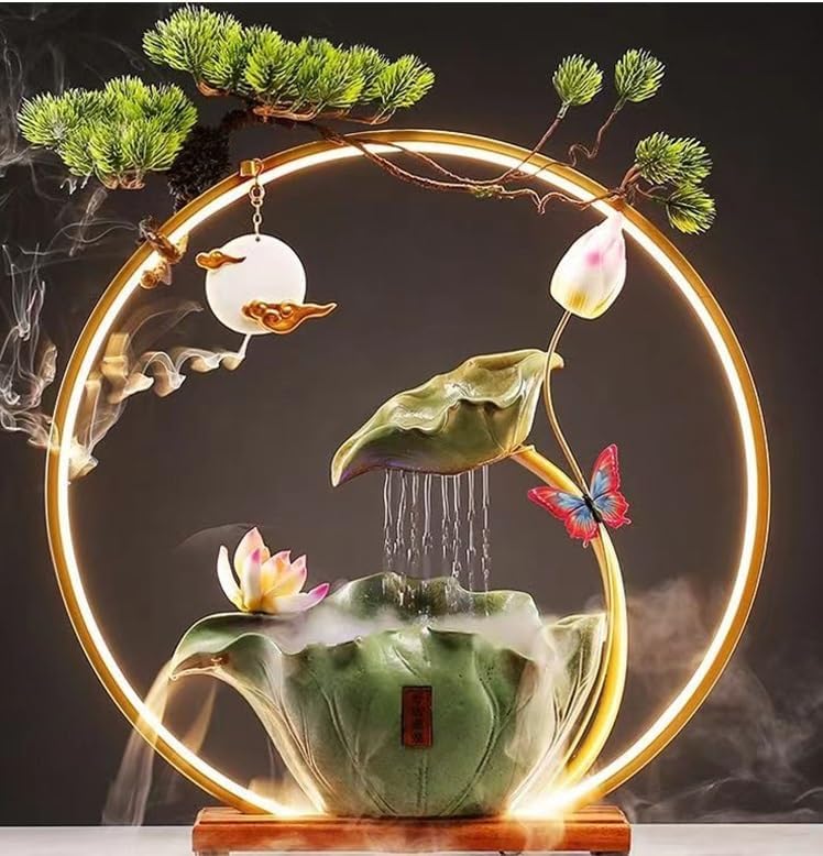 Indoor Lucky Water Fountain Decor Office Living Room Desktop Ornament