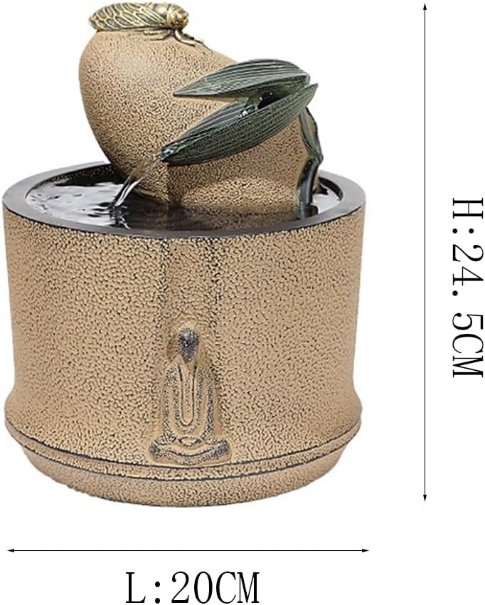 Elegant Desktop Water Fountain with Meditation Symbols