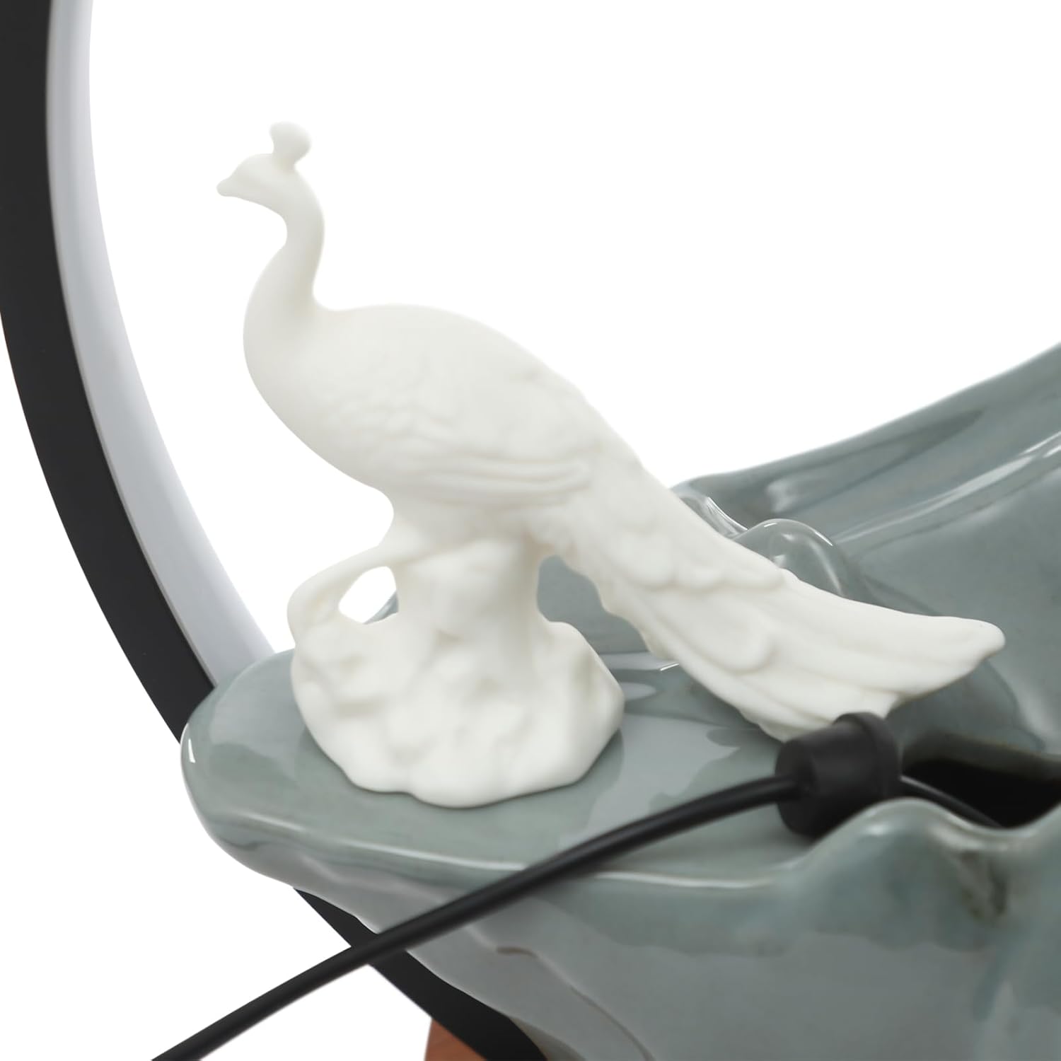 Tabletop Water Fountain with LED Lights Atomizer - Mini Indoor Decor for Living Room and Yoga Space