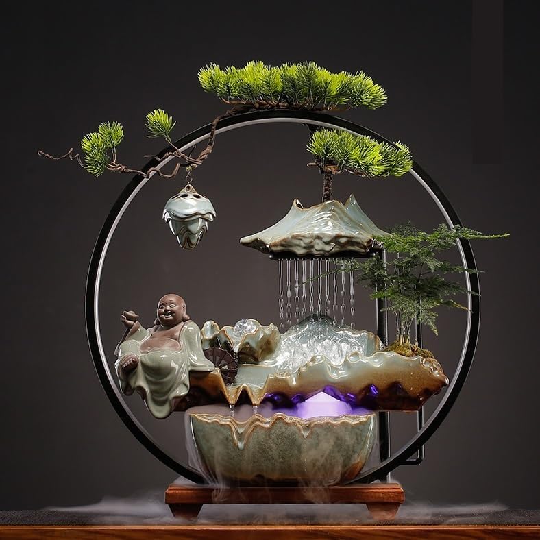 Aesthetic Indoor Water Fountain with Wealth Symbol Design