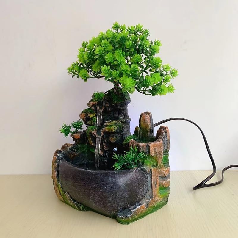 Indoor Water Fountain Rockery Ornament Resin Zen Decor
