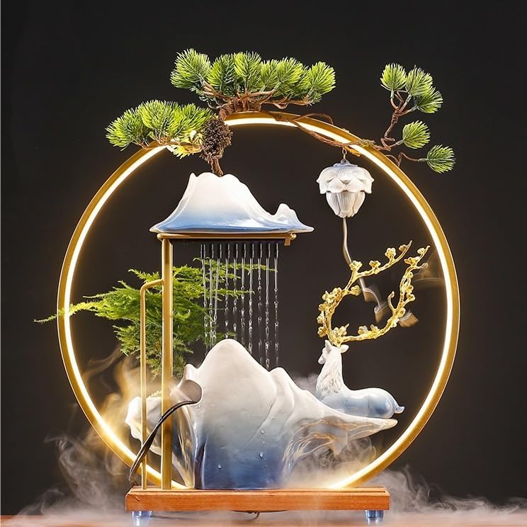 Indoor Decorative Water Fountain with Zen Flow and Lucky Elements