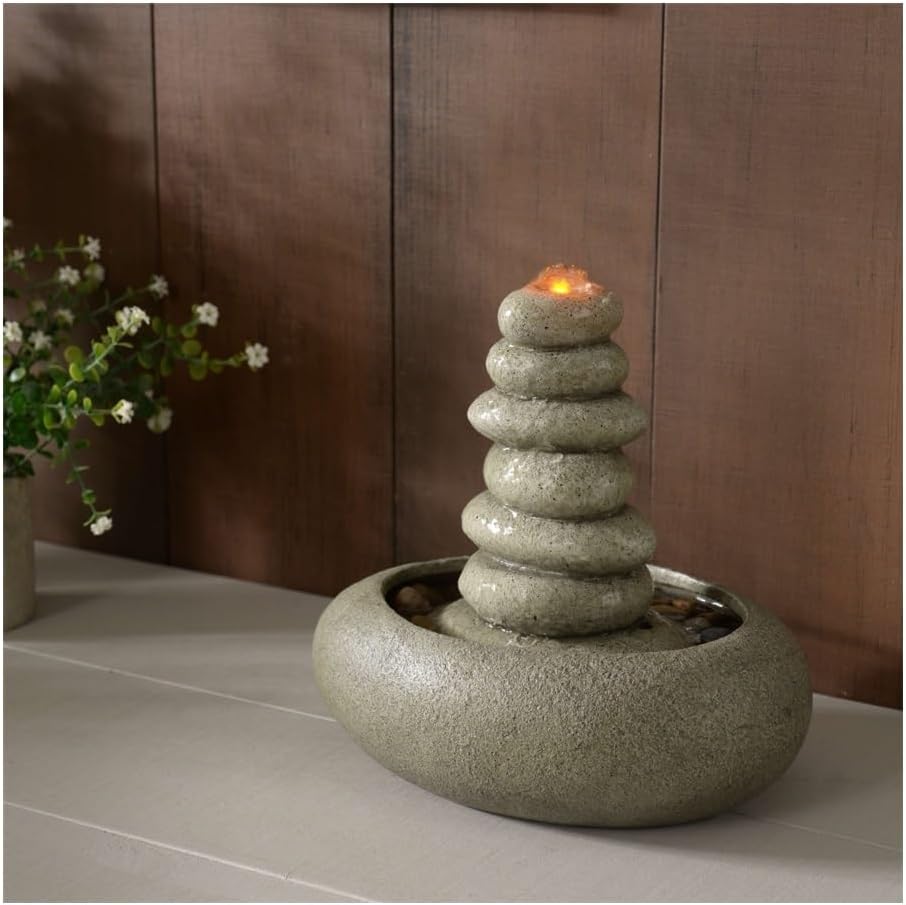 Desktop Fountain with Gurgling Water for Living Room Decor