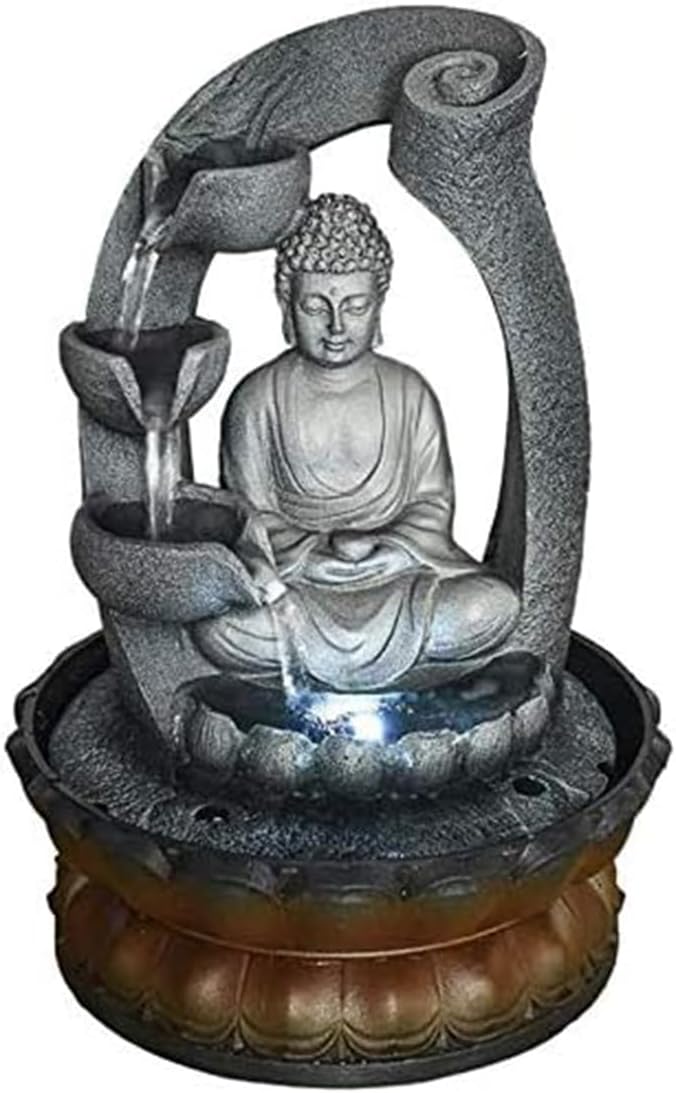 Buddha Tabletop Waterfall Fountain for Meditation and Relaxation