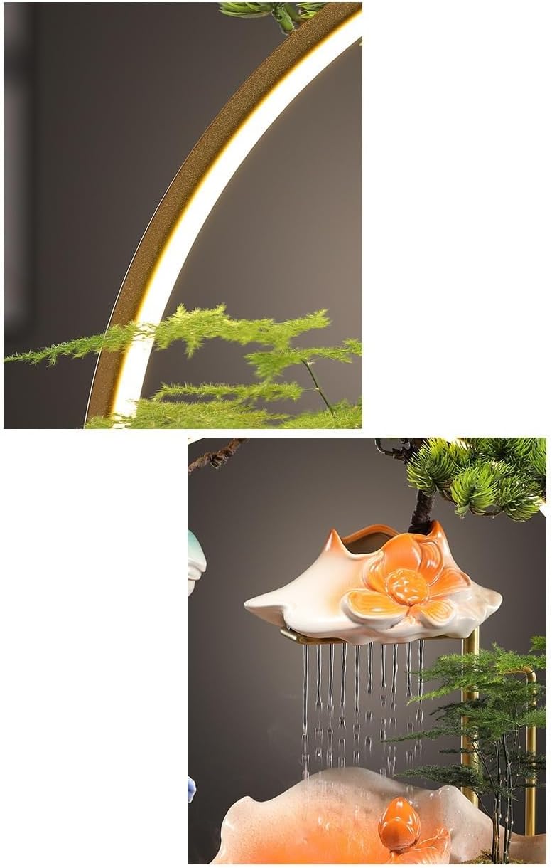 Indoor Lucky Water Fountain with Circulating Water for Living Room and Office