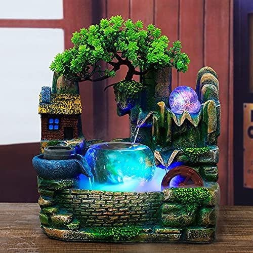 Stress Relief Desktop Fountain with LED Light and Mist