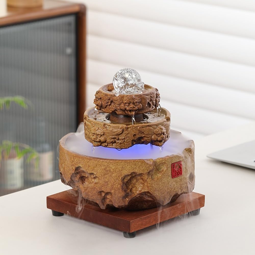 Elegant Yellow Ceramic Water Fountain