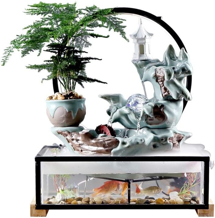 Indoor Fountain Tabletop Humidifier Decor Lamp