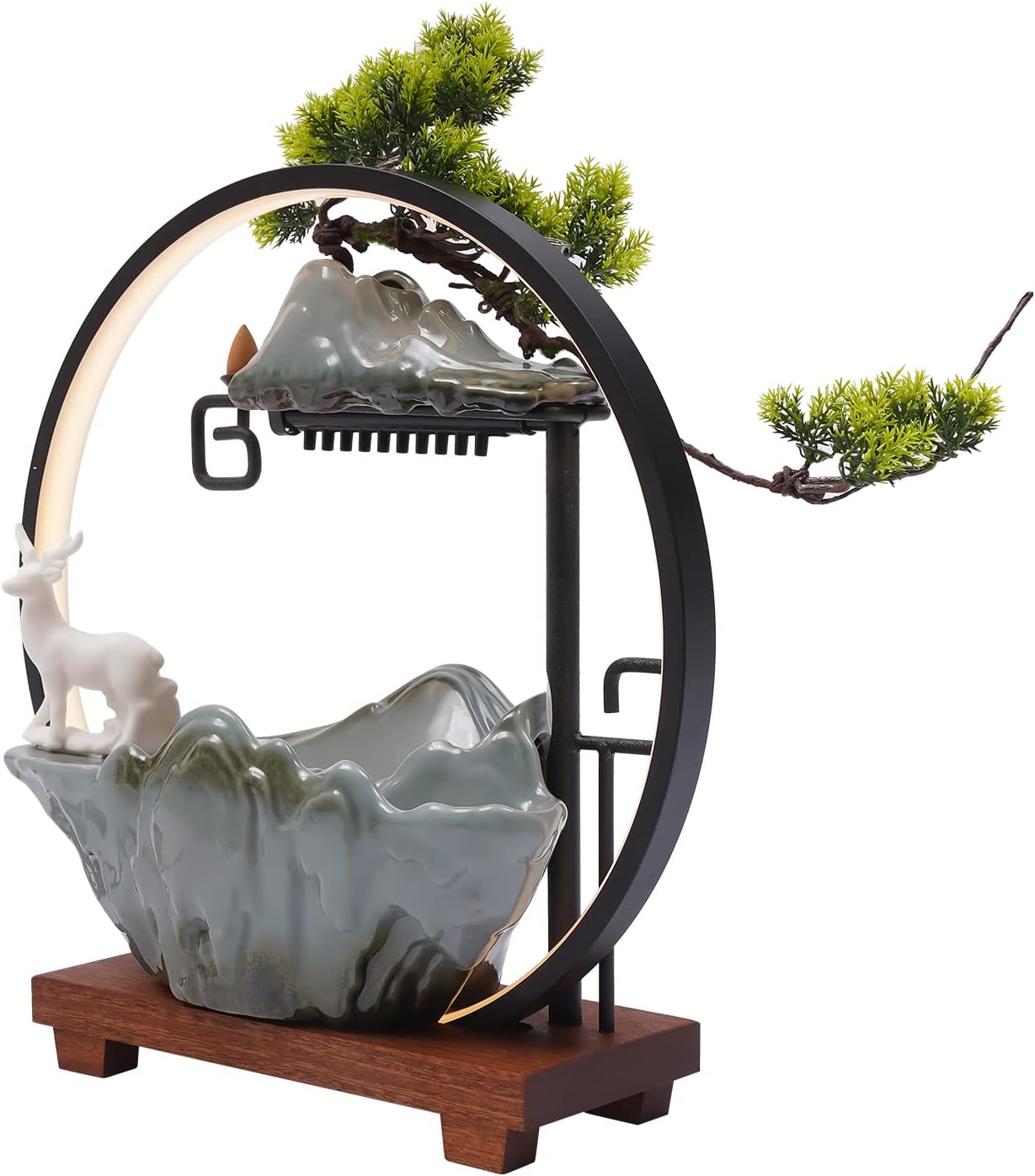 CNCEST Tabletop Water Fountain with Mist LED