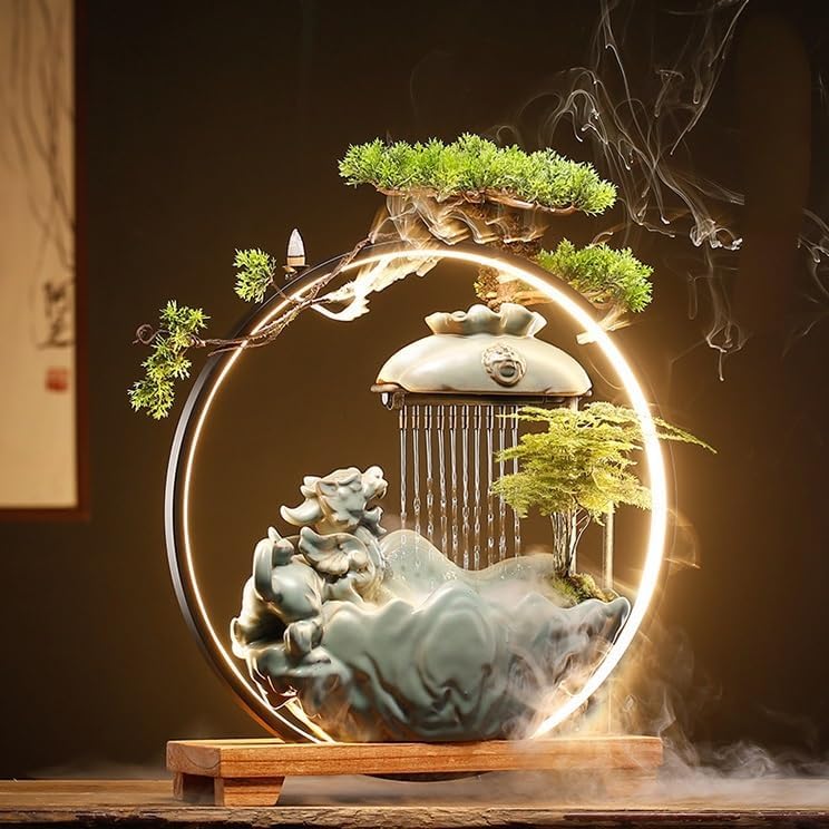 Indoor Water Fountain with Zen Waterfall Design
