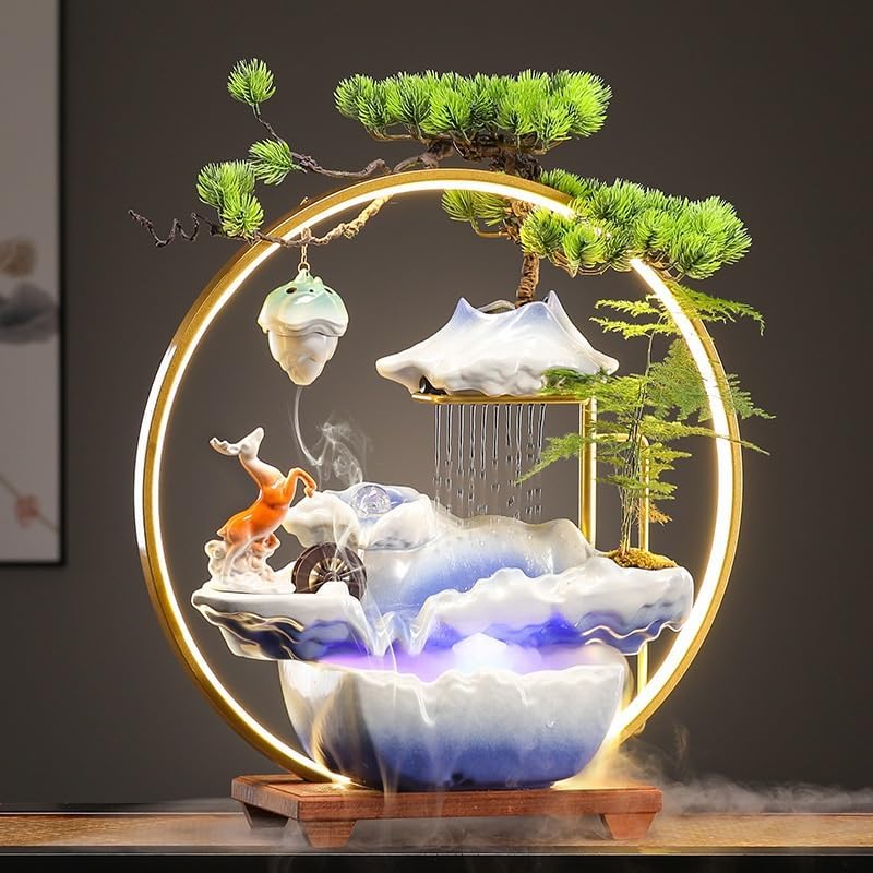Creative Indoor Self-Circulating Water Fountain Ornament for Office and Living Room