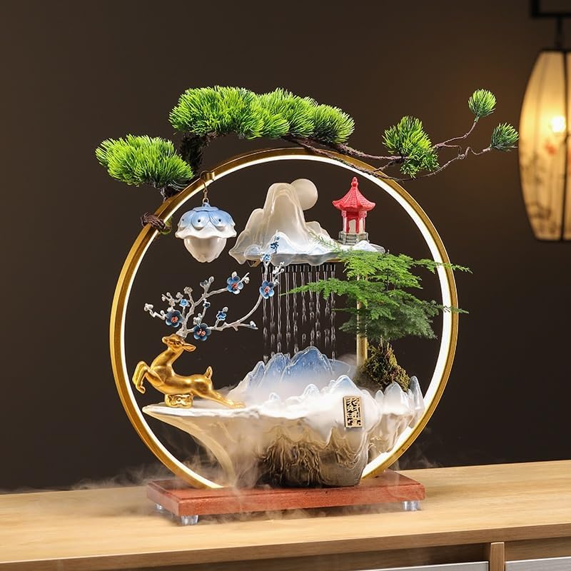 Zen Waterfall Tabletop Fountain with Circulating Water