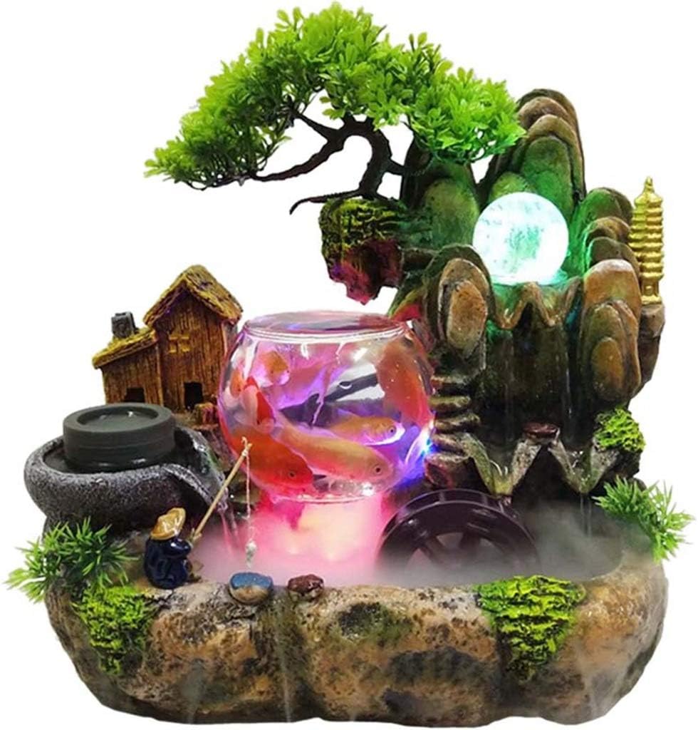 Resin Rockery Water Fountain for Office Desk Home Decoration