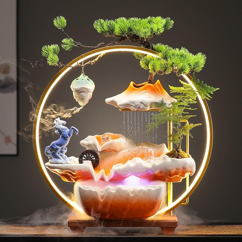 Water Fountains Indoor Chinese Style Self-Circulating Decor