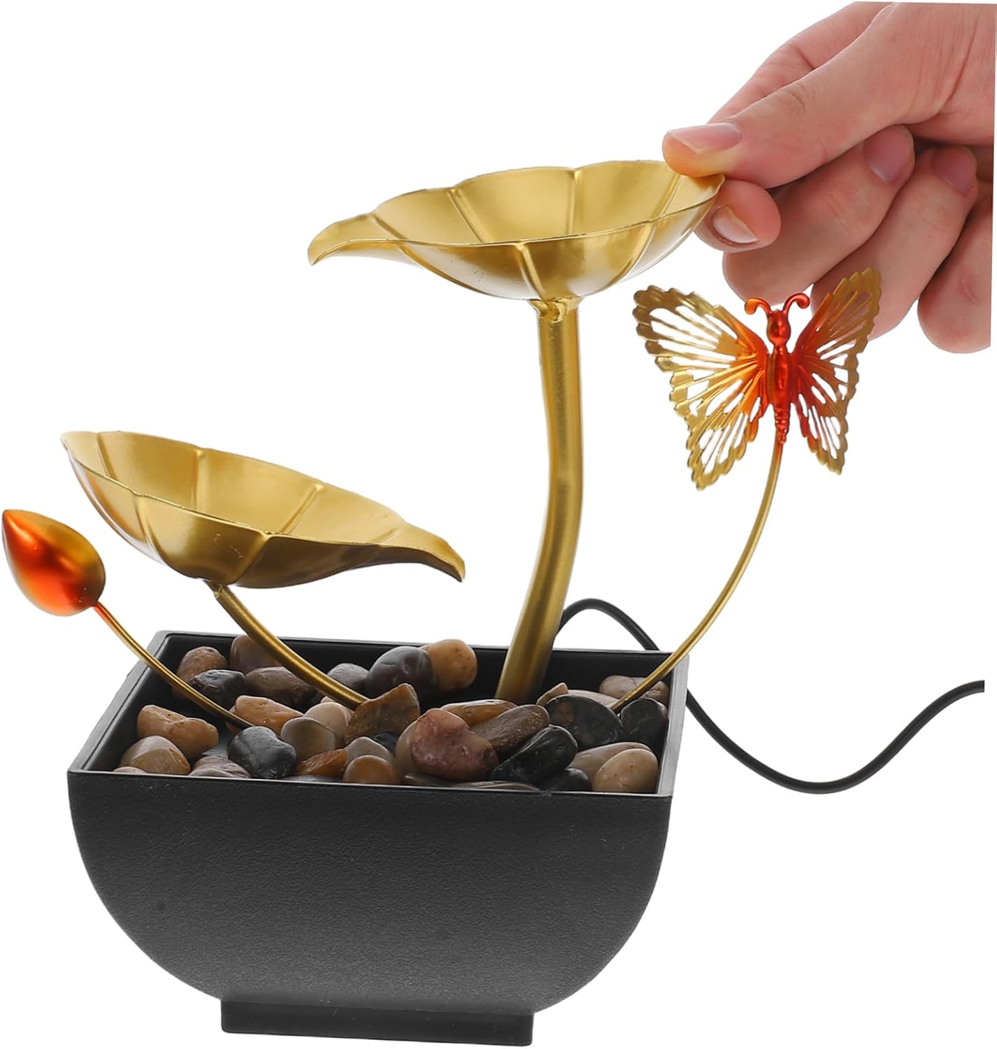 Levemolo Tabletop Water Fountain Indoor Decor with Waterfall