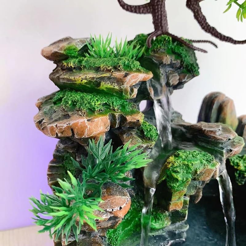 Indoor Water Fountain Rockery Ornament Resin Zen Decor