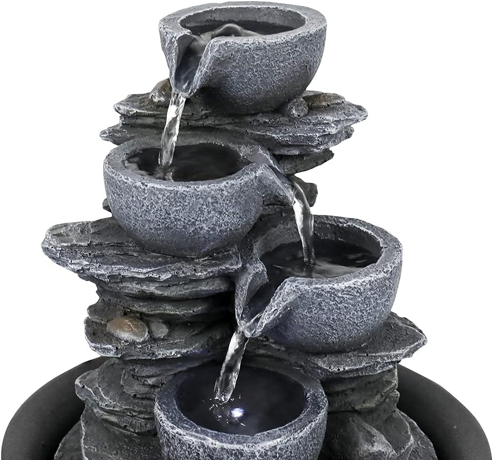106 Inch Rock Water Fountain with LED Light for Home Office