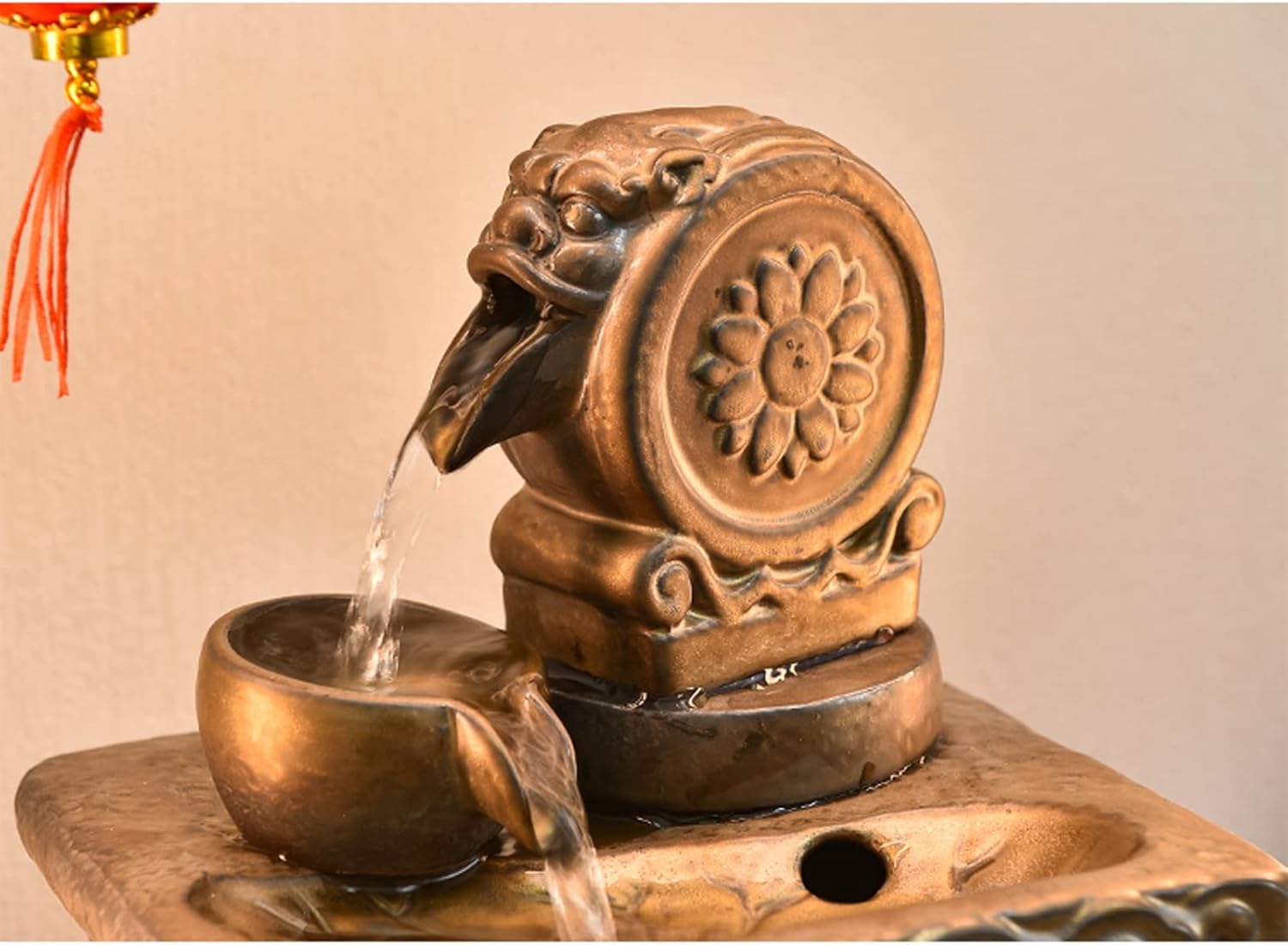 Charmful Ceramic Tabletop Fountain with LED Light