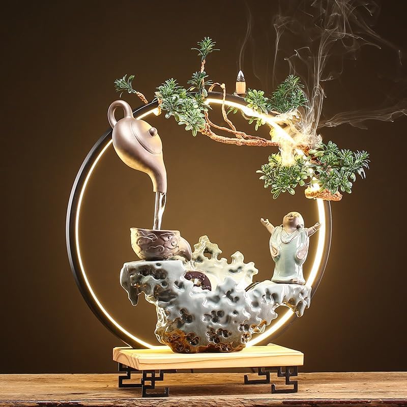 Indoor Fountain Tabletop Decor with Calm Water Sounds