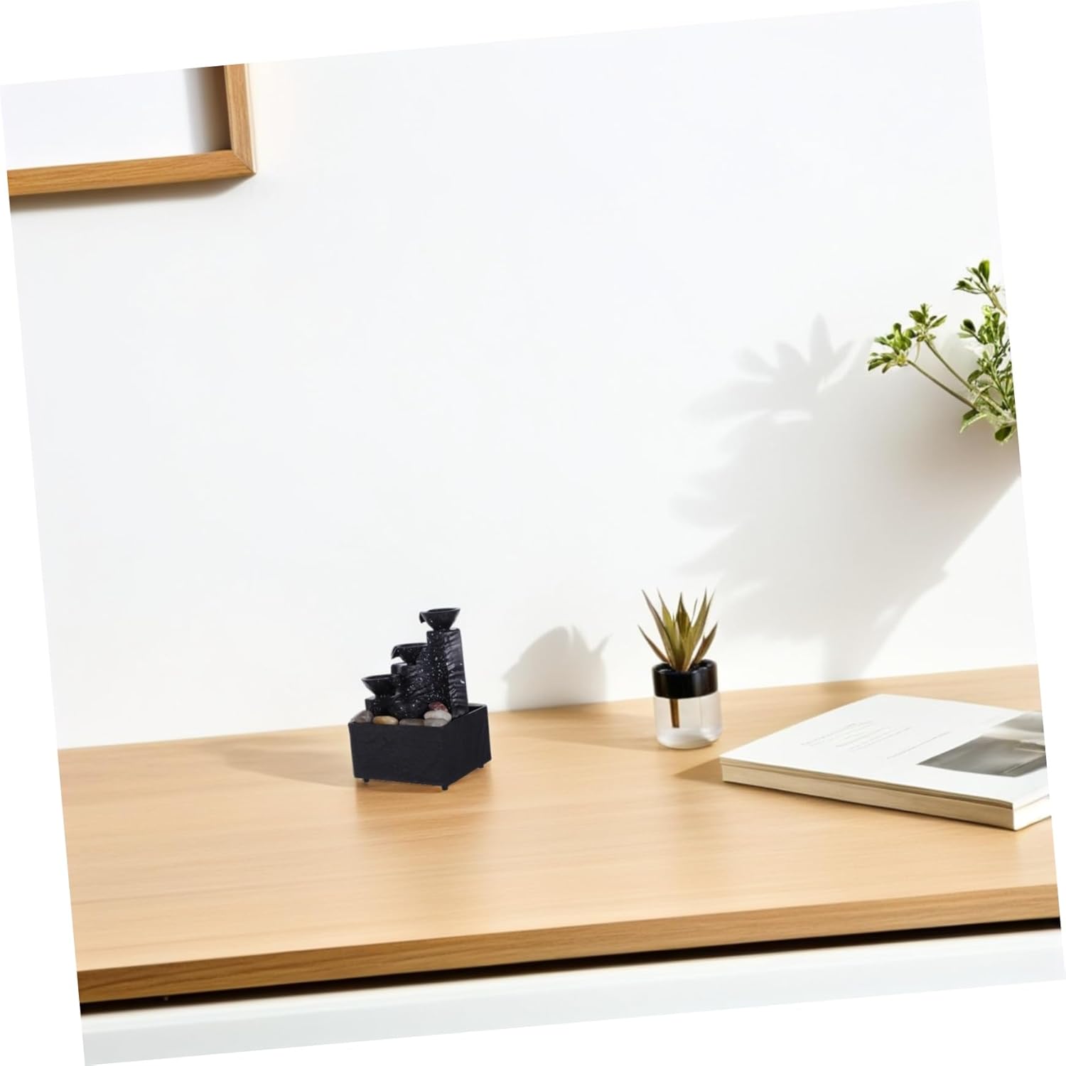 RORPOIR Tabletop Waterfall Fountain Battery Powered Office Decor