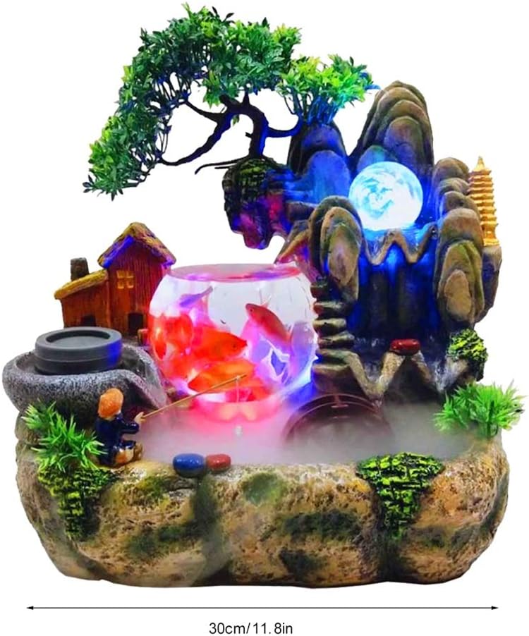 Resin Rockery Water Fountain for Office Desk Home Decoration