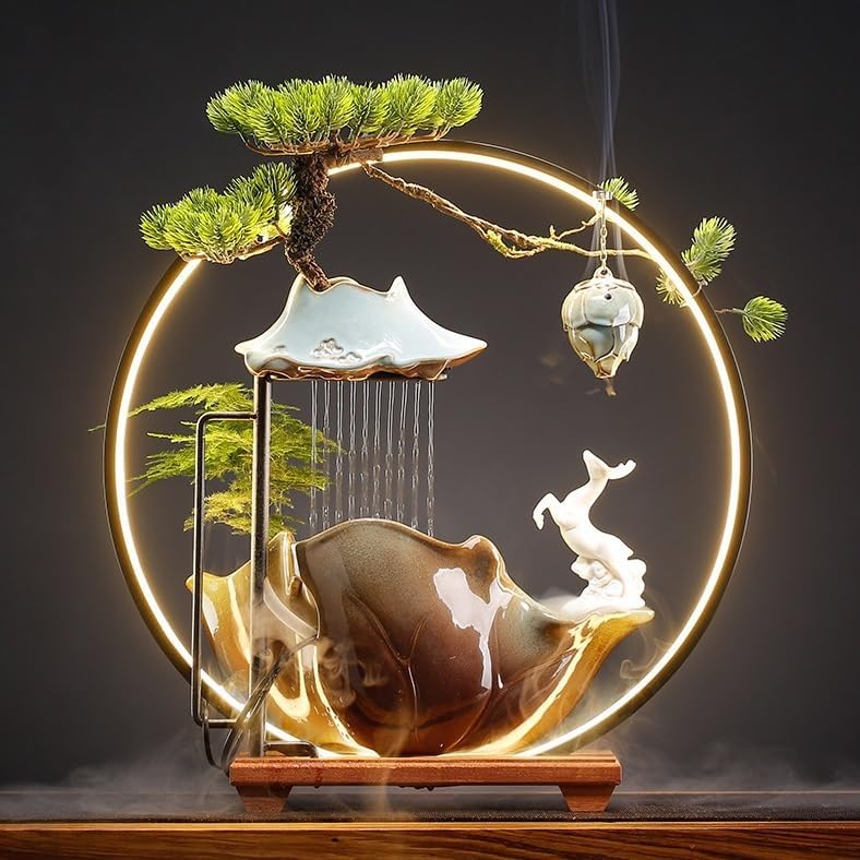 AQWASYUTER Zen Waterfall Decorative Fountain for Home Office