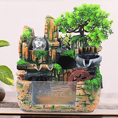 LOYALHEARTDY Tabletop Rockery Water Fountain for Home Office Decoration