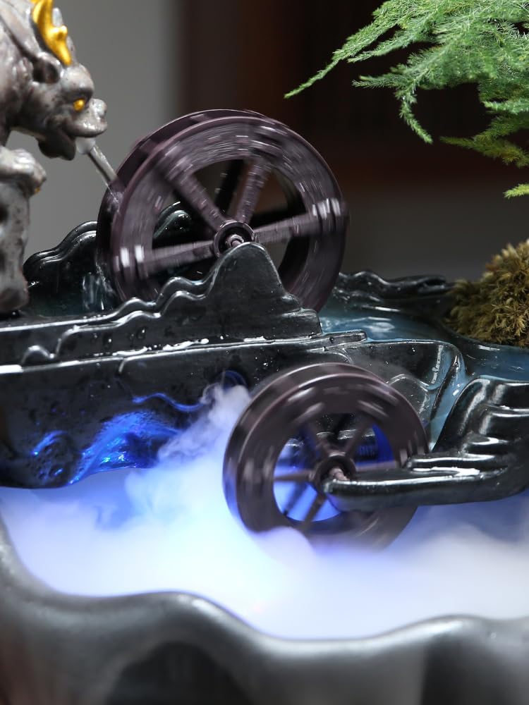 Elegant Tabletop Fountain with Flowing Water and Zen Aesthetic