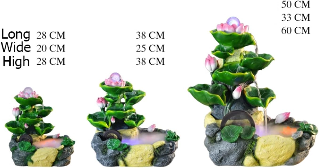 Elegant Desktop Water Fountain with Lotus and Flowing Water
