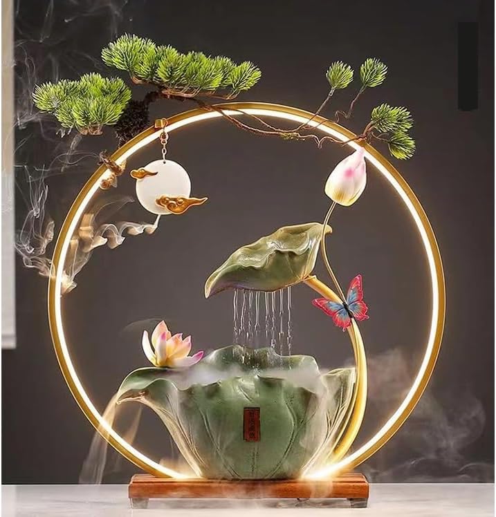 Indoor Lucky Water Fountain Decor Office Living Room Desktop Ornament