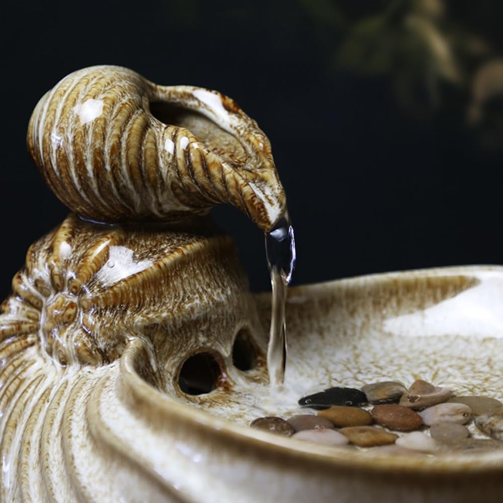Elegant Desktop Water Fountain Conch Ornament