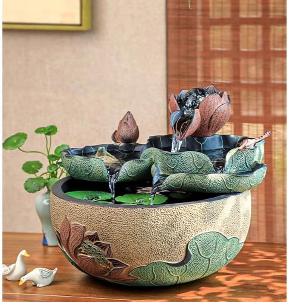 Elegant Lotus Desktop Fountain for Serenity and Decor