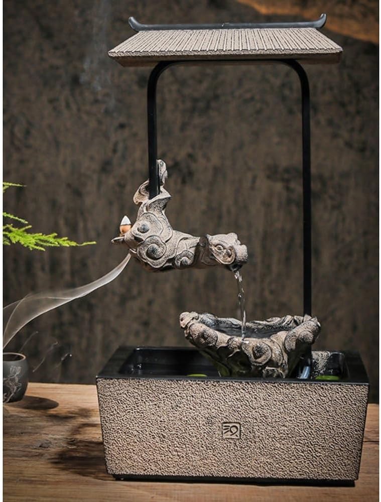 Tabletop Resin Dragon Fountain with Circulating Water