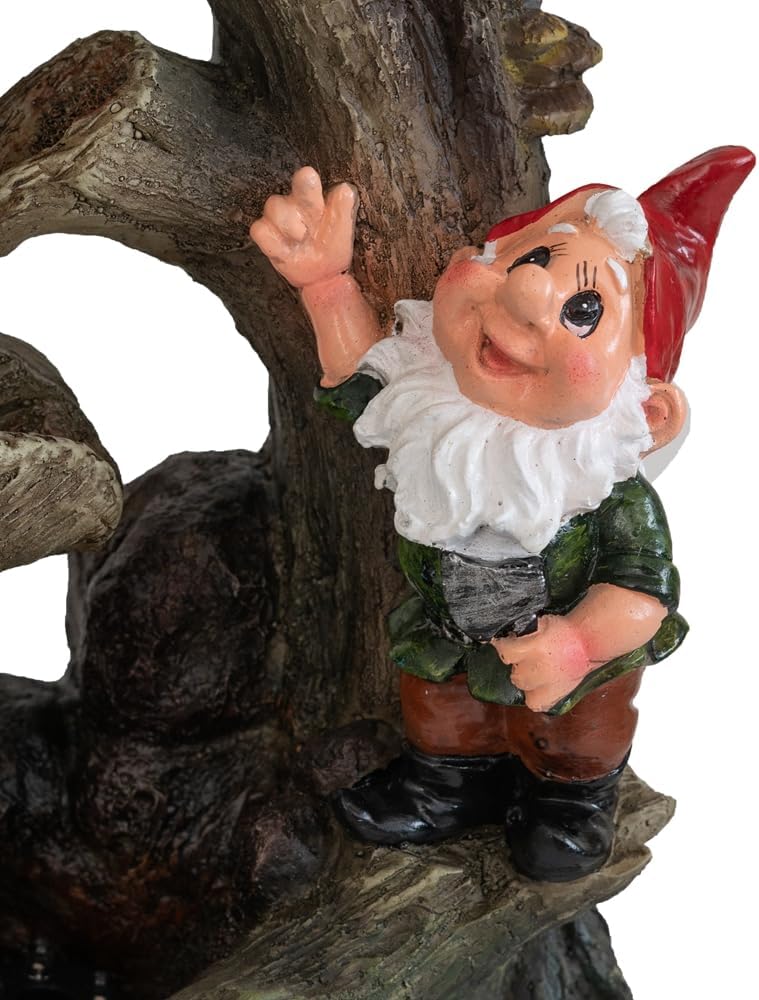 Decorative Woodland Gnome Water Fountain with LED Light 1