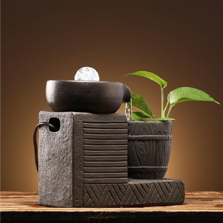 Elegant Ceramic Tabletop Water Fountain for Home Office
