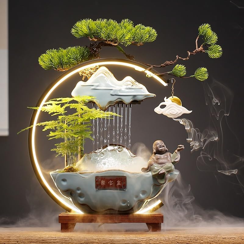 Tabletop Indoor Fountain with Circulating Water for Home Decor