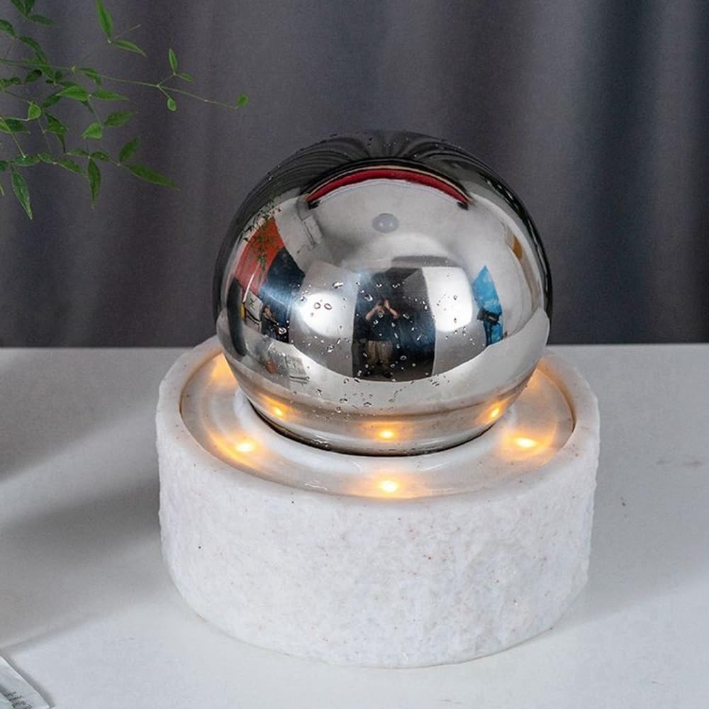 Modern White Desktop Water Fountain with Light