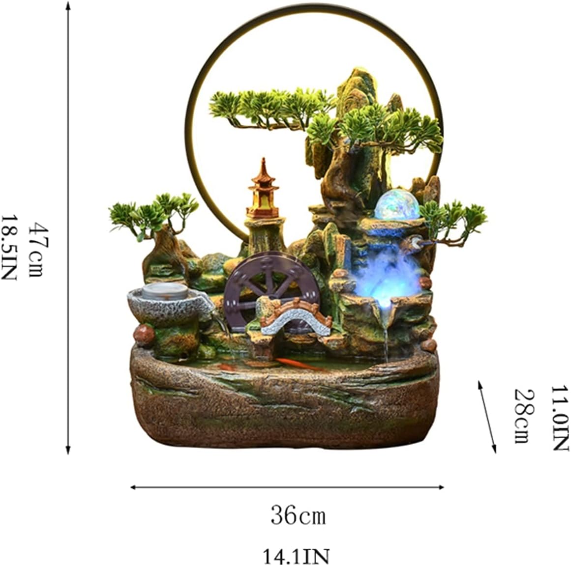 Indoor Fountain with Rolling Ball - Serene Desktop Water Feature