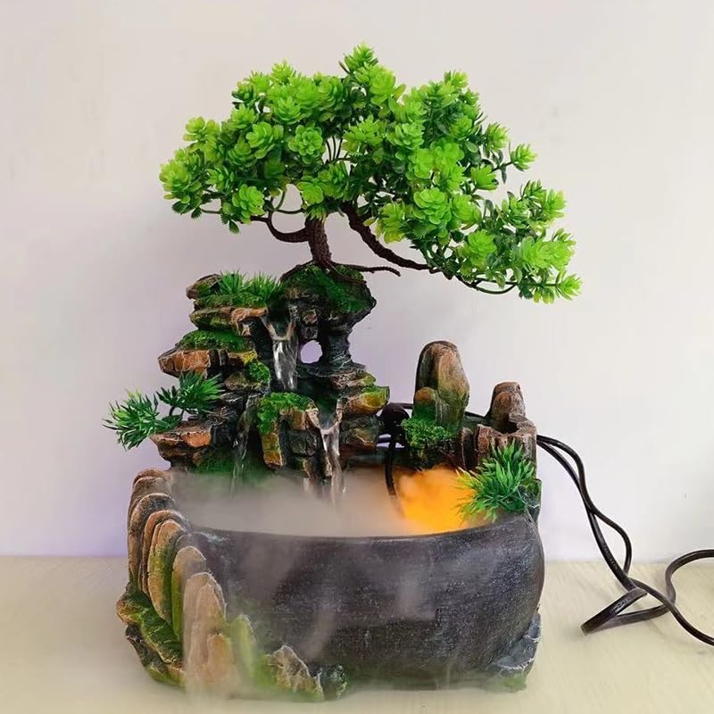 Resin Crafts Indoor Water Fountain Zen Decor Rockery Ornament