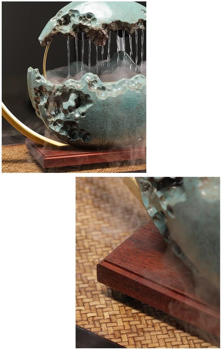 Indoor Circular Water Fountain Desk Decor Zen Waterfall