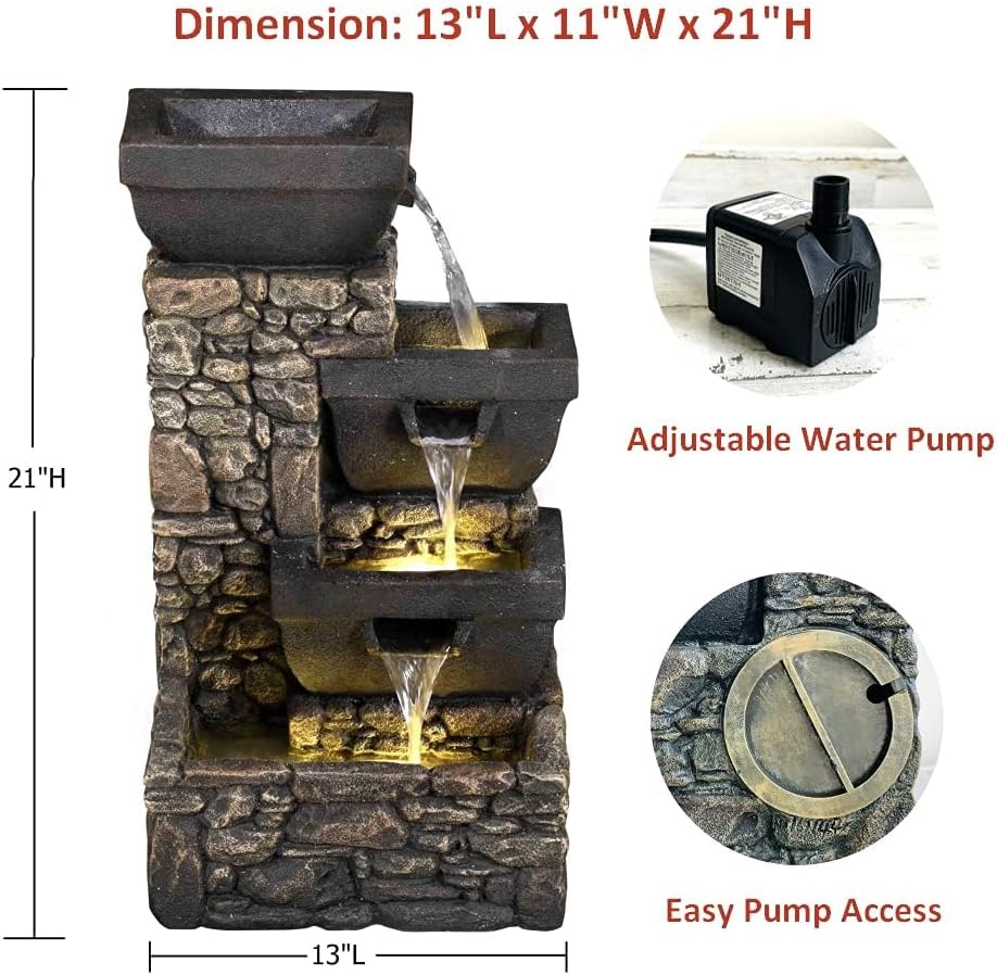 Labyrinth Wall Fountain with Light and Pump