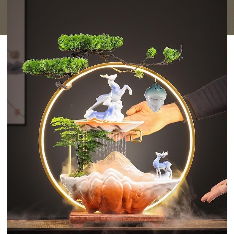 Water Fountain Indoor Zen Decorative Fountain Office Desk Bedroom Fountain