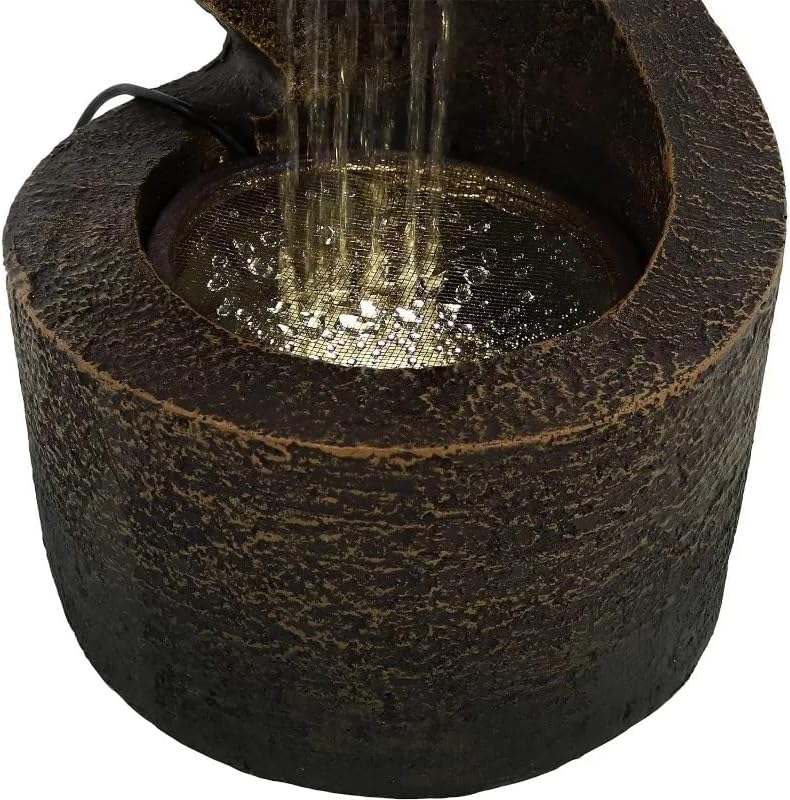 Winding Showers 13-Inch Indoor Tabletop Water Fountain with LED Lighting